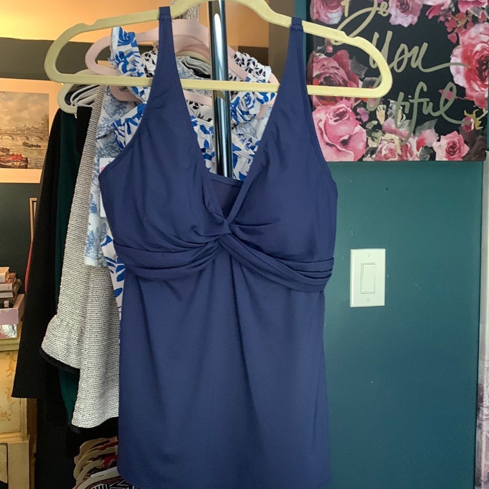 Beach House Tankini Navy Top 10 50 spf